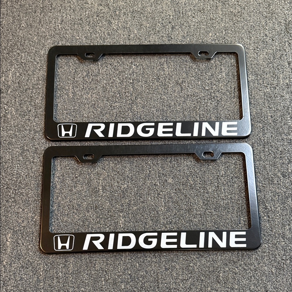 Honda Ridgeline Black Metal License Plate Frame Set